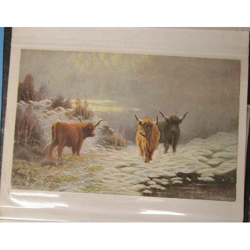 149 - 2 postcard albums of cattle - to include Harry Payne and AR Quinton