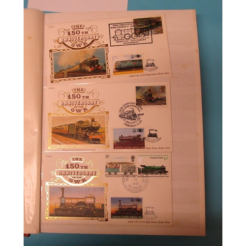 155 - Album of railway postcards and commemorative stamps