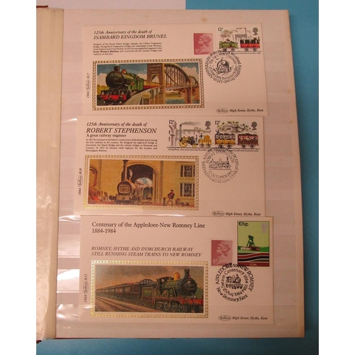 155 - Album of railway postcards and commemorative stamps