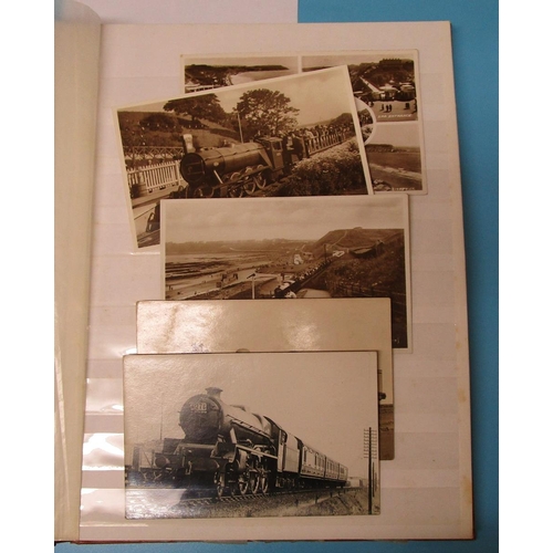 155 - Album of railway postcards and commemorative stamps