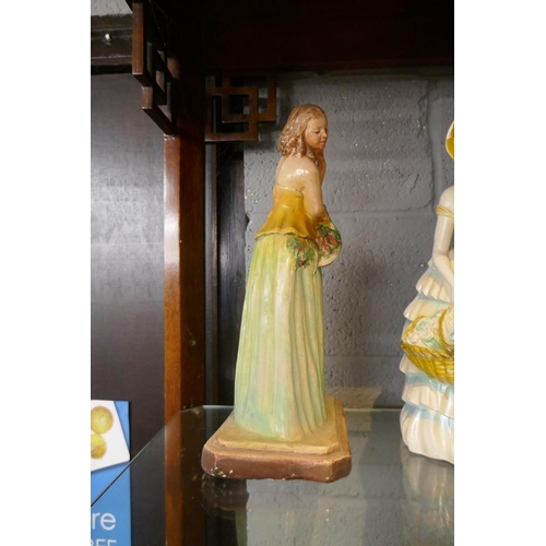 180 - 3 1930's lady figurines - Approx height of tallest: 37cm