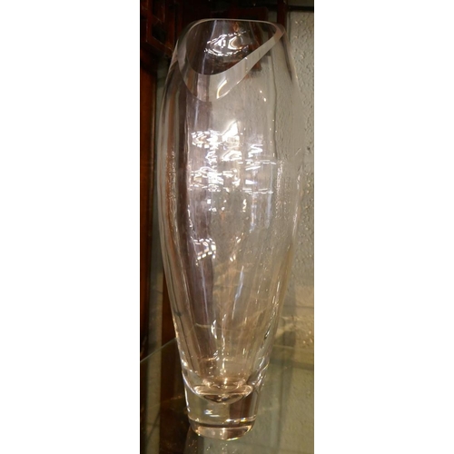 190 - Dartington glass vase together with Gleneagles crystal wine coaster and LSA international champagne ... 