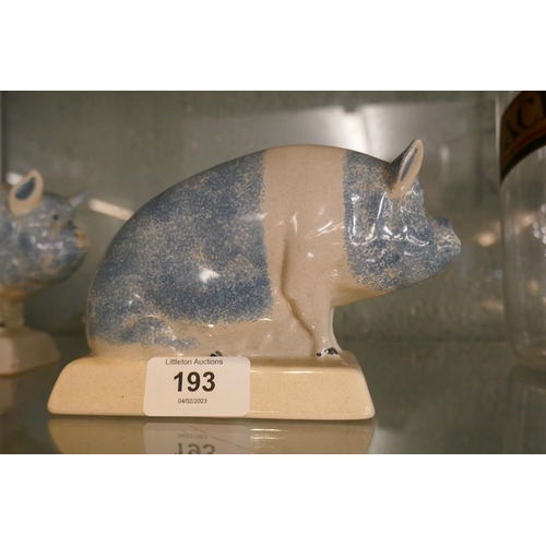 193 - Pair of Rye pottery pigs