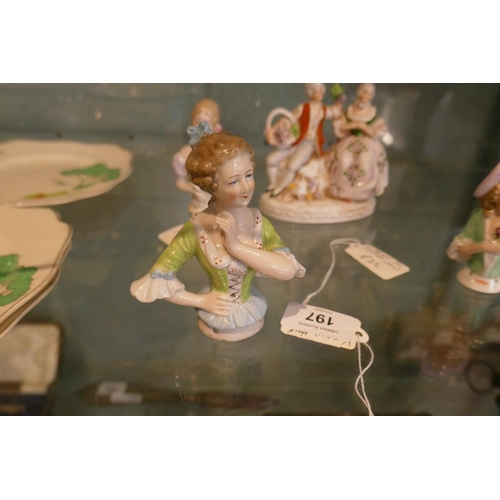 197 - Collection of china to include Victorian half dolls