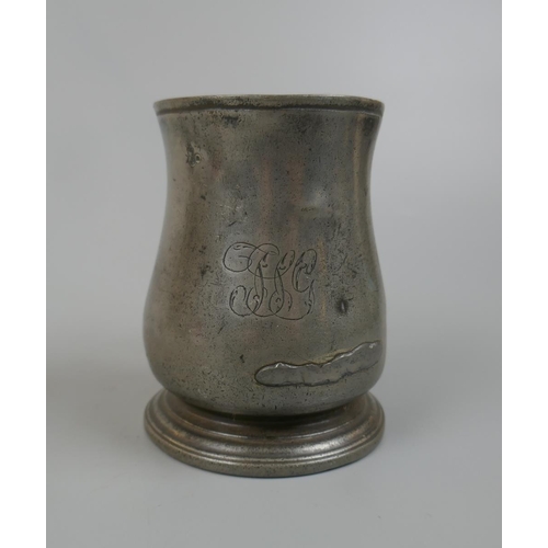 200 - Antique tankard and pewter inkwell