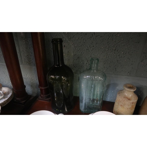 243 - Collectables to include early glass bottles