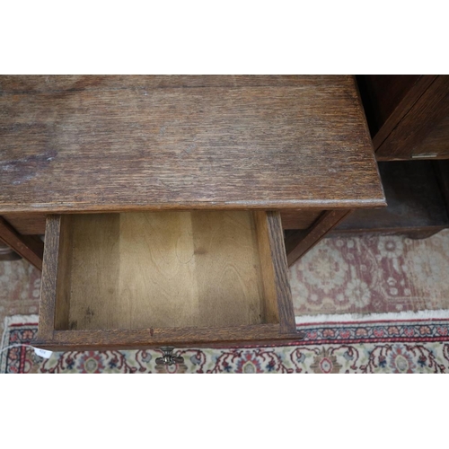 260 - Oak pot cupboard together with oak coffee table