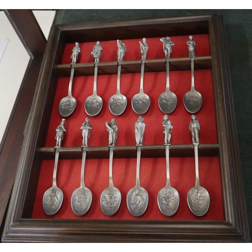 277 - Christmas Carol pewter spoon set in display case