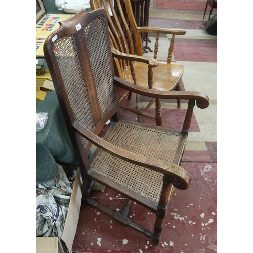 290 - Walnut and bergere antique armchair