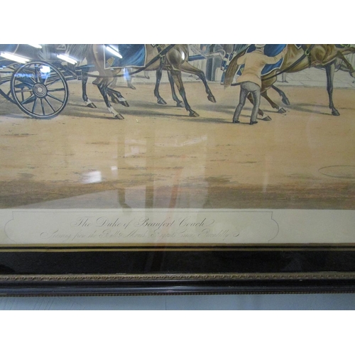 317 - 2 hunting prints by JW Moore together with horse and carriage print by WJ Shayer