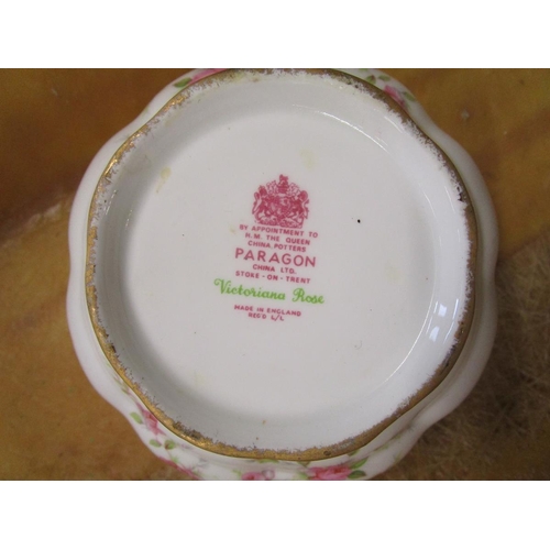 328 - Crown Staffordshire tea service together with a Paragon Victoriana Rose tea set