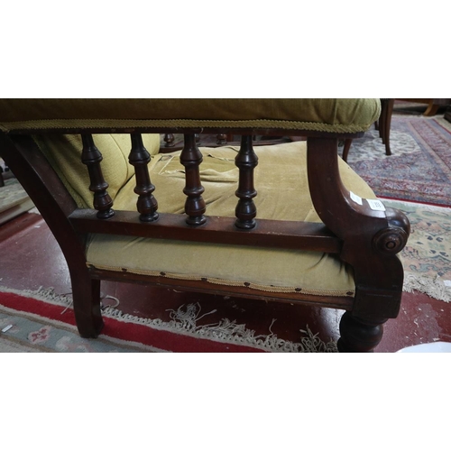 335 - Antique upholstered armchair