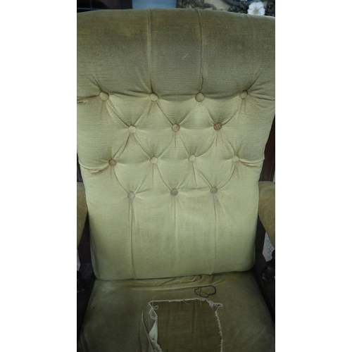 335 - Antique upholstered armchair