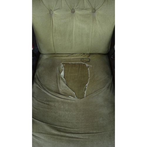 335 - Antique upholstered armchair