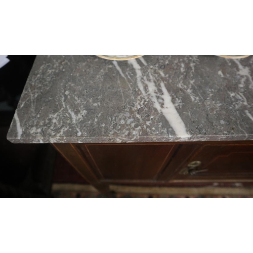 342 - Marble topped inlaid washstand - Size: W:92cm D:43cm H:117cm