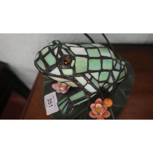 351 - Tiffany style frog lamp