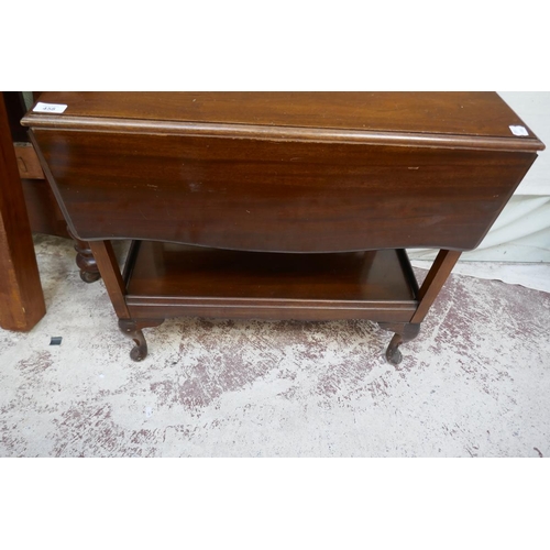 458 - 2 tiered mahogany drop leaf table