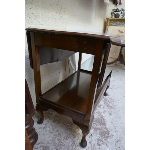 458 - 2 tiered mahogany drop leaf table