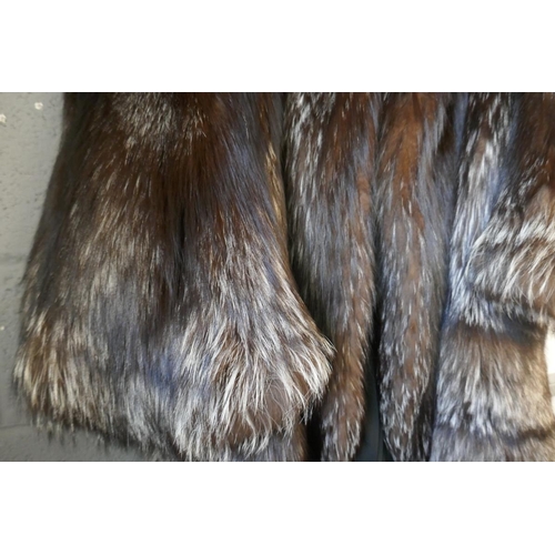 475 - Authentic fox fur three quarter length coat