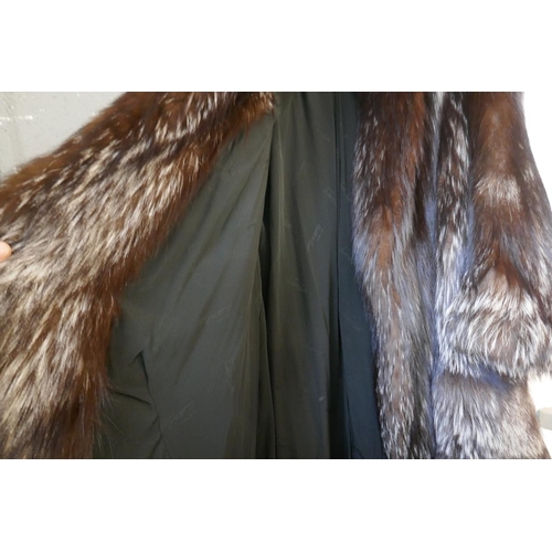 475 - Authentic fox fur three quarter length coat