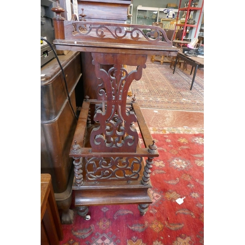 477 - Victorian walnut canterbury