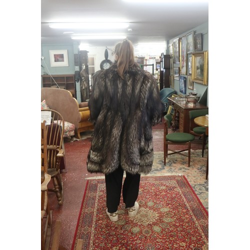 475 - Authentic fox fur three quarter length coat