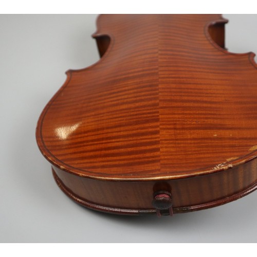 349 - Antique adult size violin 7/8 - In rosewood case marked W E Hill and Son London