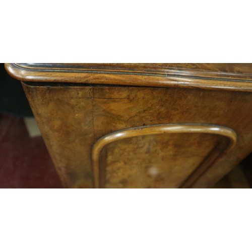 269 - Victorian burr walnut bedside cabinet