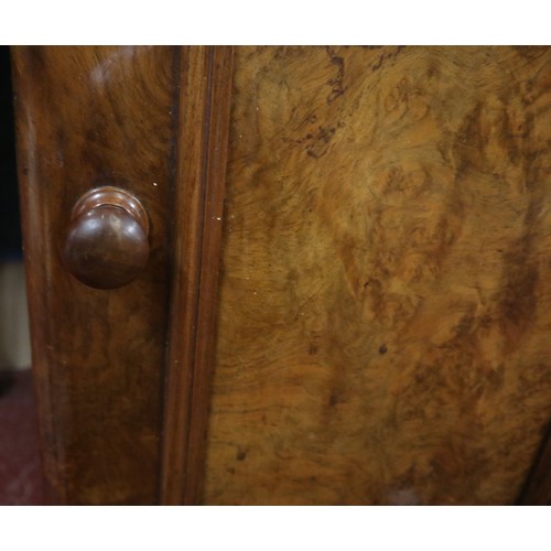 269 - Victorian burr walnut bedside cabinet