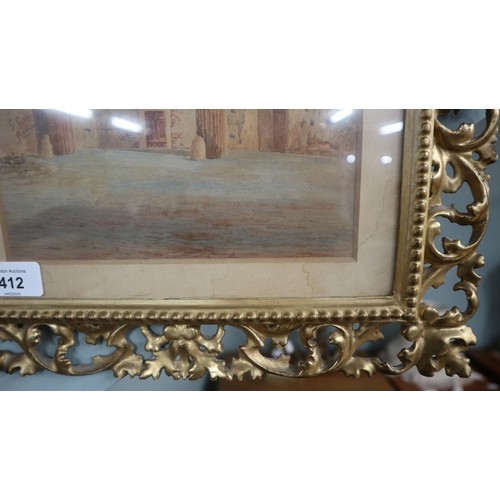 412 - Watercolour in gilt frame - G Corti