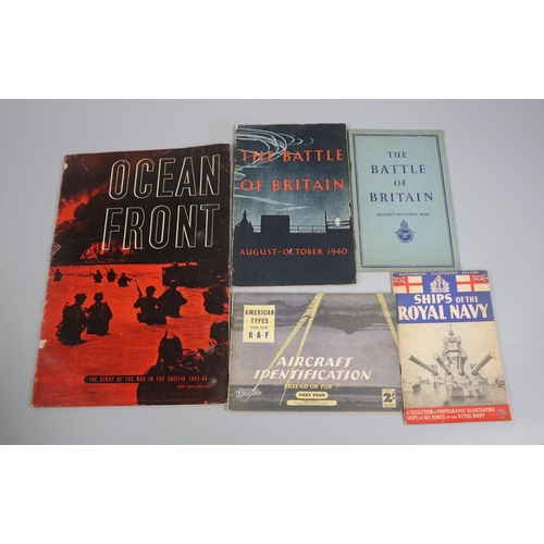 107 - Collection of WWII war department books including air craft recognition and Battle of Britain