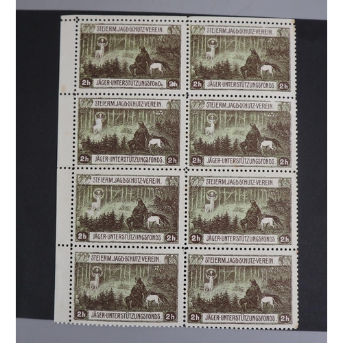 128 - Stamps - Cinderella - Austrian military block of 8 labels