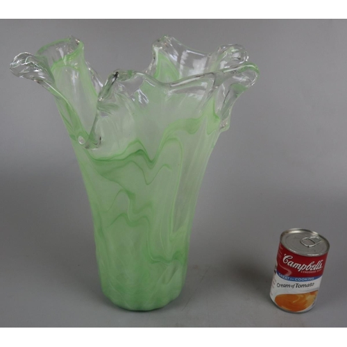 161 - Large Murano green glass vase - Approx height 34cm