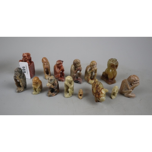 169 - Collection of soapstone carvings