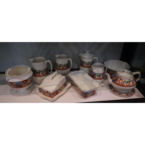 175 - 9 pieces 1930s Cries Of London pottery