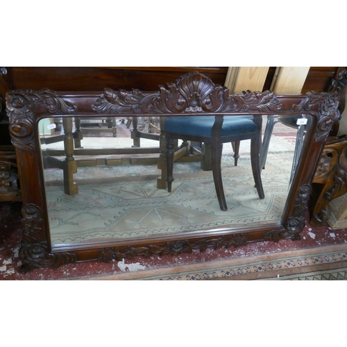 416 - Ornate mahogany framed mirror 