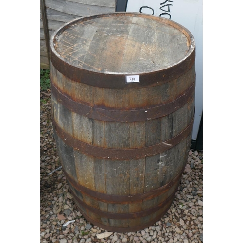 428 - Oak cask whiskey barrel