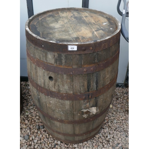 429 - Oak cask whiskey barrel