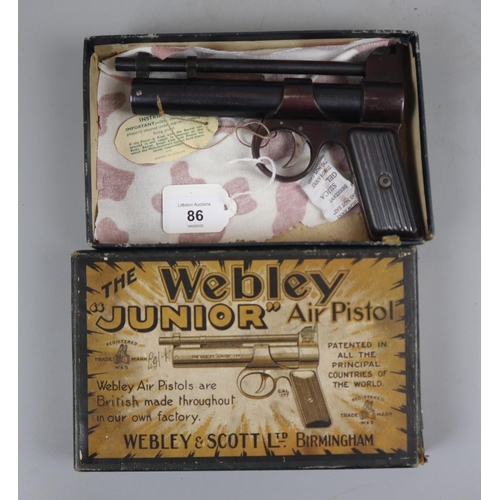 86 - Webley air pistol junior .177 in original box