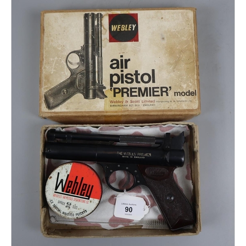 90 - Webley air pistol premier .22 in original box