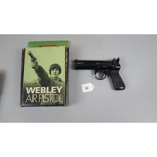 93 - Webley air pistol junior mark 2 .177 in original box