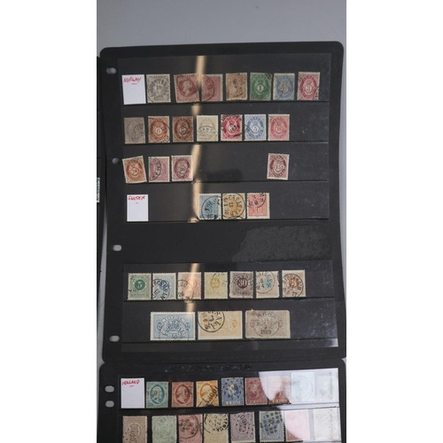 111 - Stamps - Foreign - Portugal, Holland, Denmark, Norway and Sweden in Hagner sheets