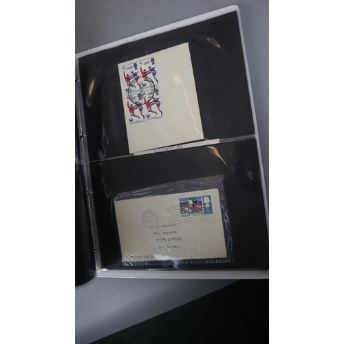 121 - Stamps - GB 1966 World Cup cover and stamps in album