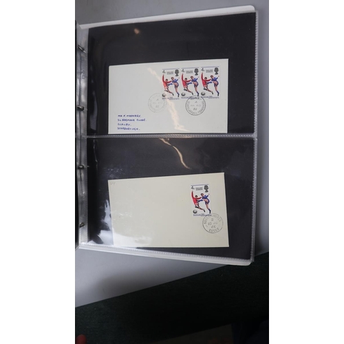 121 - Stamps - GB 1966 World Cup cover and stamps in album