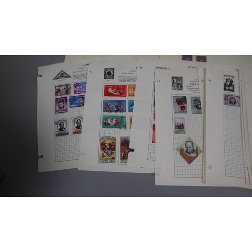 124 - Stamps - Foreign - album pages including Kennedy issues