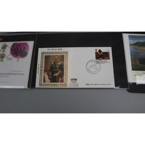 132 - Stamps - GB Welsh interest FDC plus 2 coins covers (7)