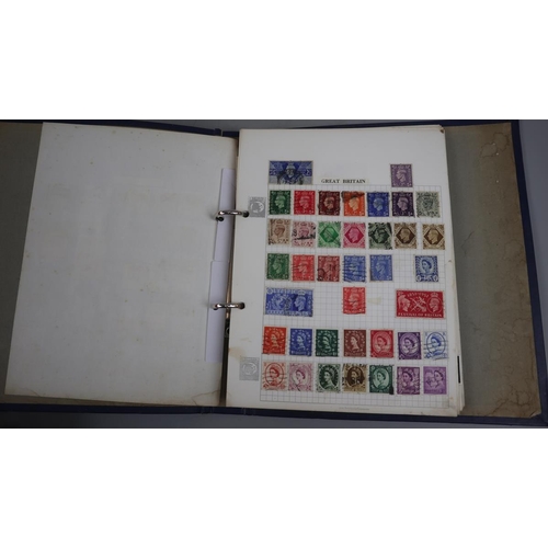 135 - Stamps - 3 populated stamp albums - World and GB