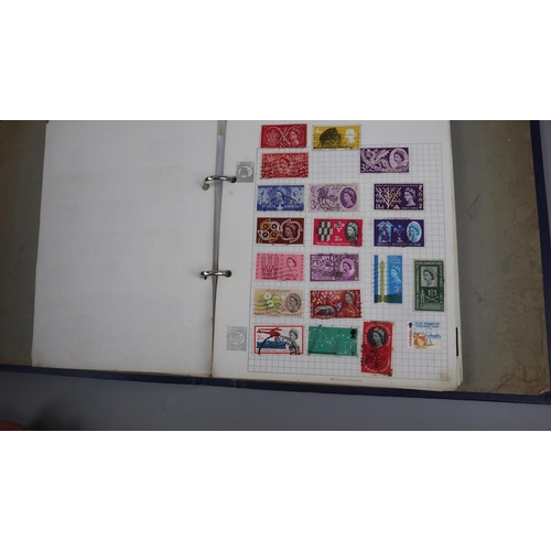 135 - Stamps - 3 populated stamp albums - World and GB