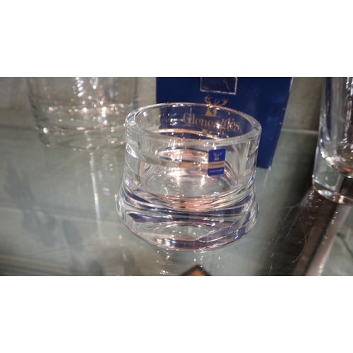 156 - Dartington glass vase together with Gleneagles crystal wine coaster and LSA international champagne ... 