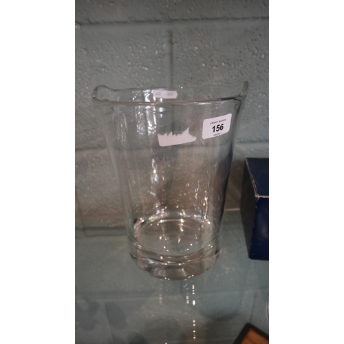 156 - Dartington glass vase together with Gleneagles crystal wine coaster and LSA international champagne ... 